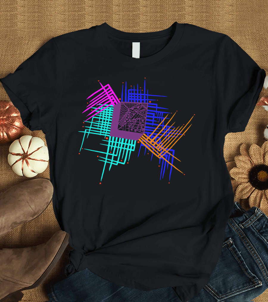 Thought Explosion Geometric Circuitry Burst T-Shirt