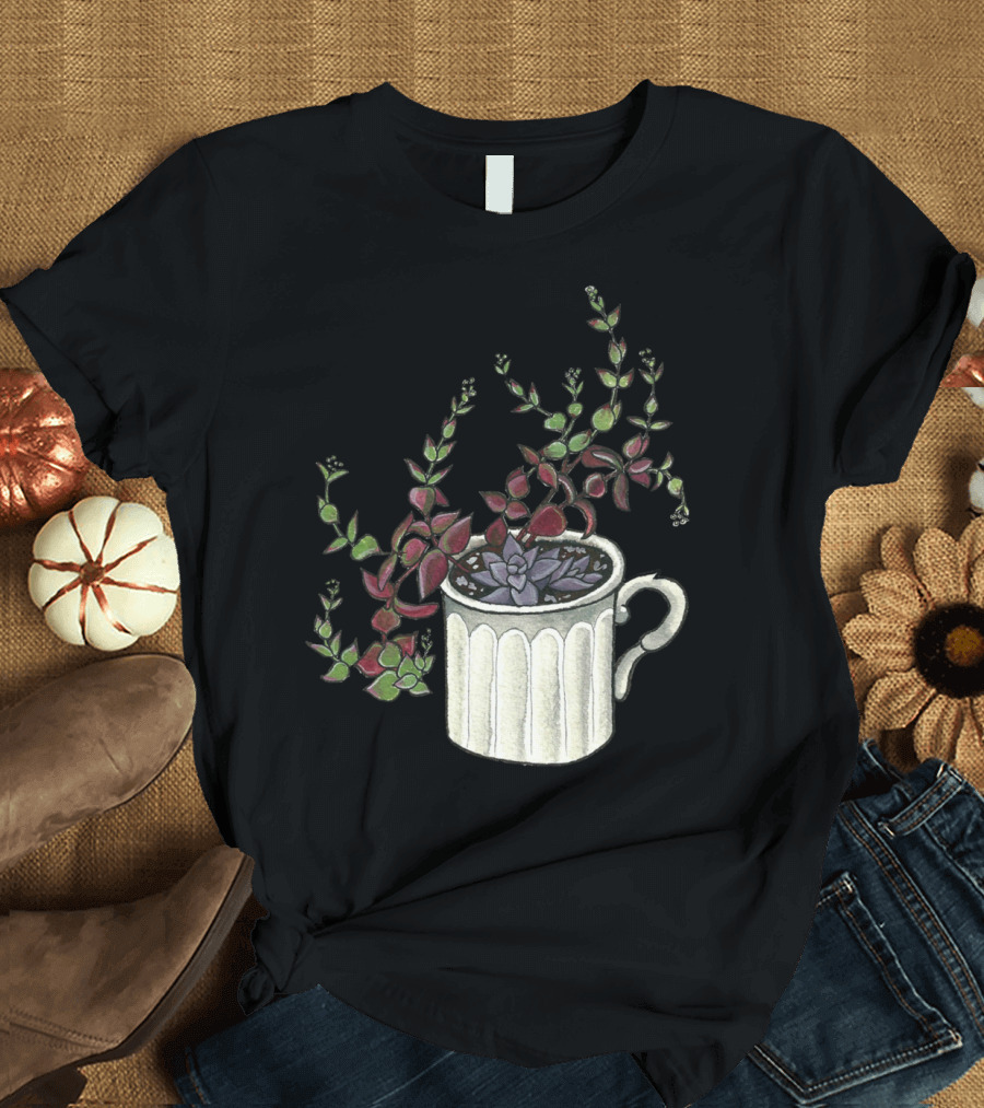 Coffee Cup Succulents Fr T-Shirt