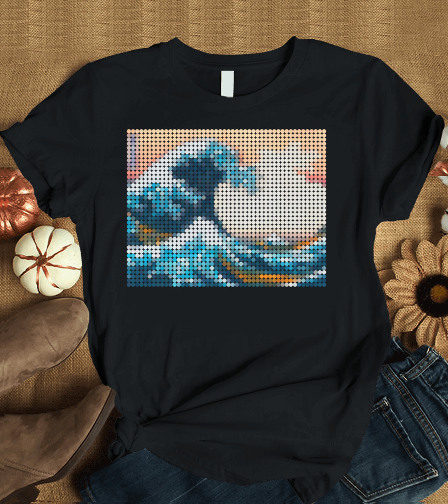 Great Wave Off Kanagawa Mosaic T-Shirt