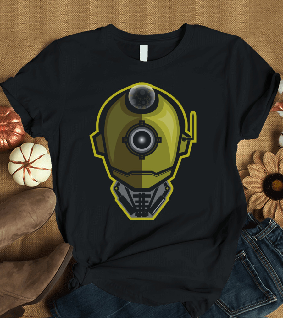 Steampunk Robot Head with Gears and Antenna T-Shirt