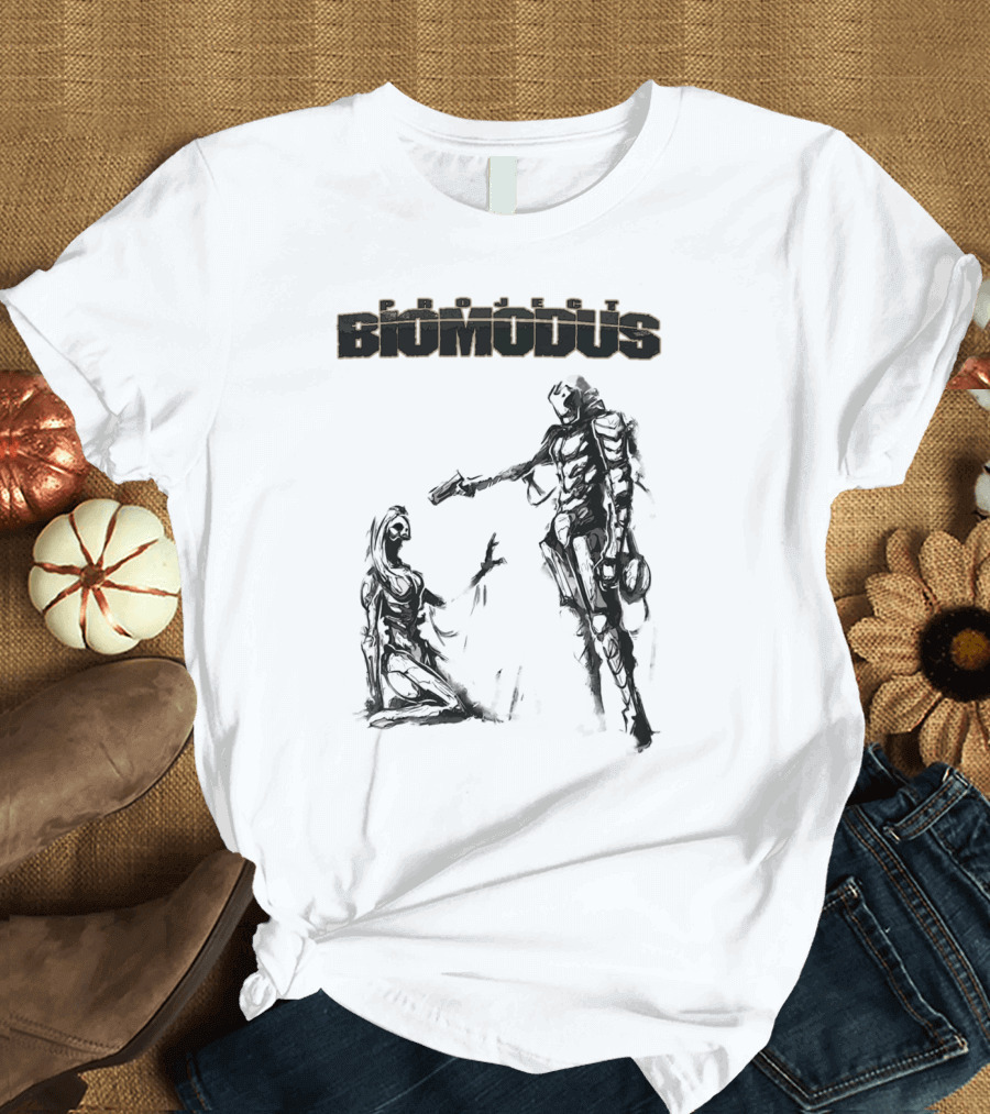 Project Biomodus The Hunted Dark Encounter with Cybernetic Figures T-Shirt