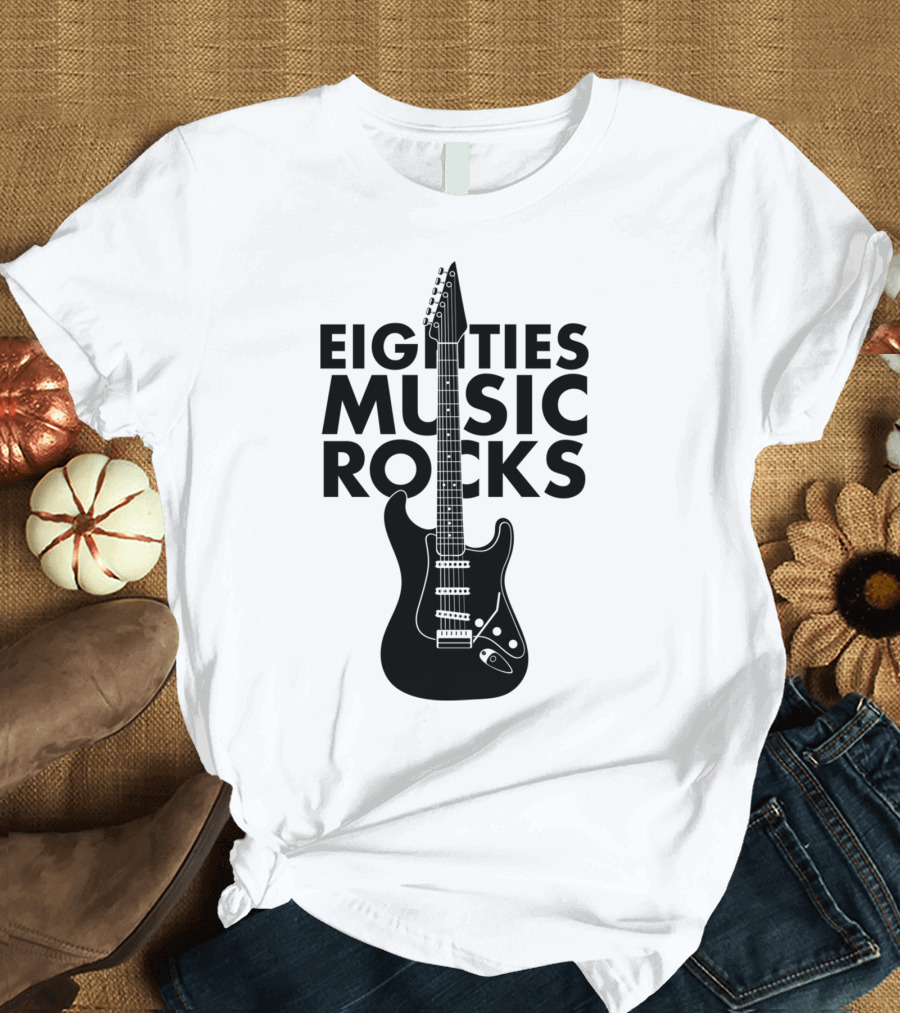 Eighties Music Rocks Guitar T-Shirt