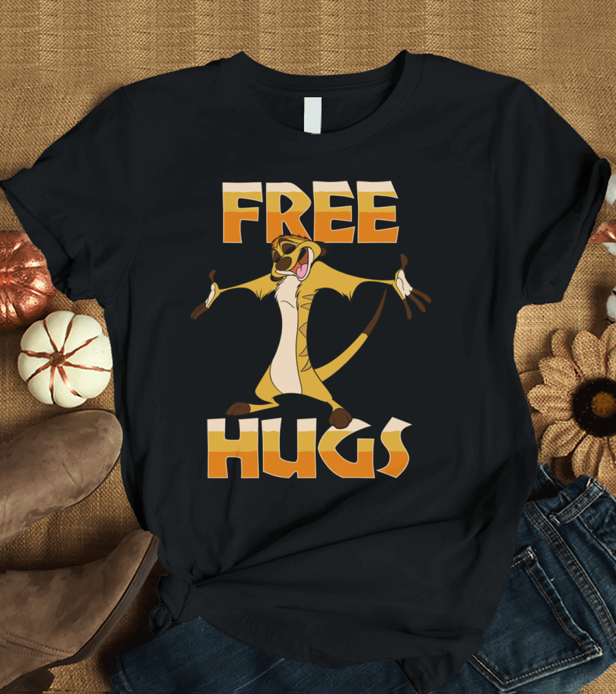 Free Hugs Timon Lion King Character T-Shirt