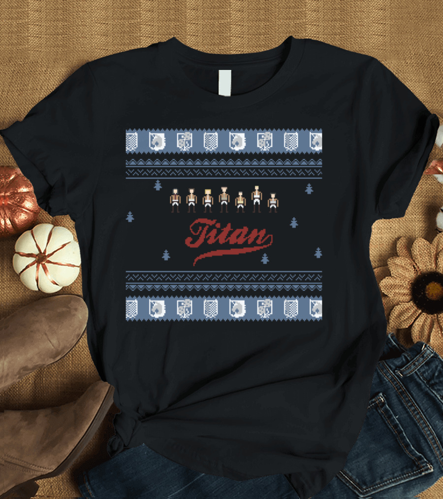 Titan Ugly Sweater Style Pixel T-Shirt