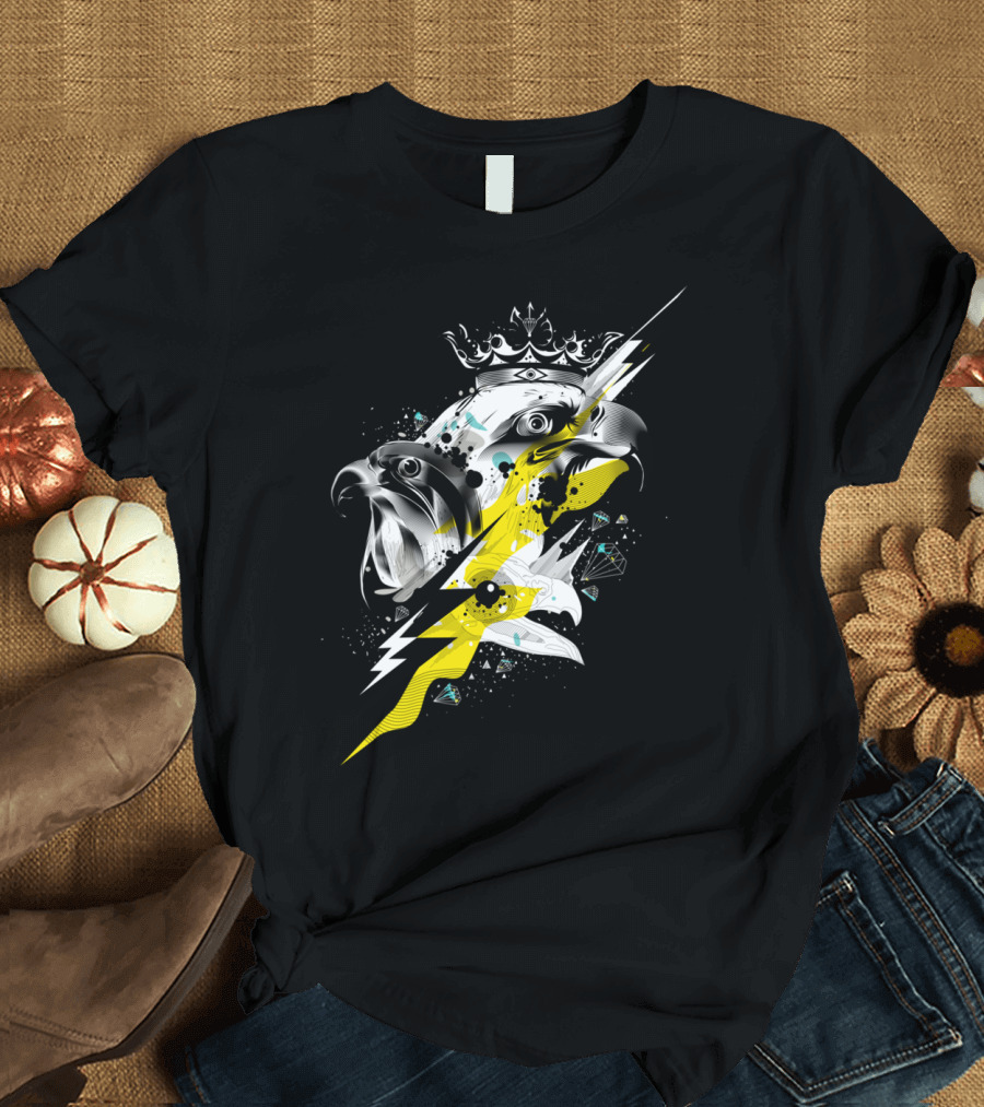 Birds Of Prey Crown Lightning Bolt Diamond T-Shirt