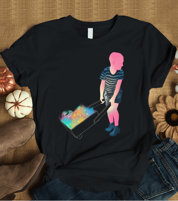 T-Shirt: Collecting Wishes Colorful Stardust in Wheelbarrow T-Shirt Collecting Wishes Colorful Stardust in Wheelbarrow T-Shirt