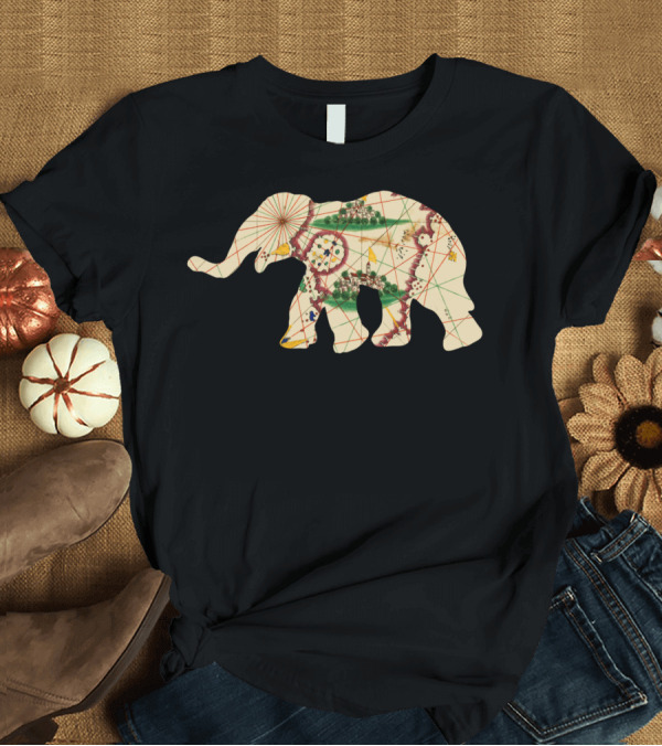 T-Shirt: Elefaint Vintage Style Map Elephant T-Shirt Elefaint Vintage Style Map Elephant T-Shirt