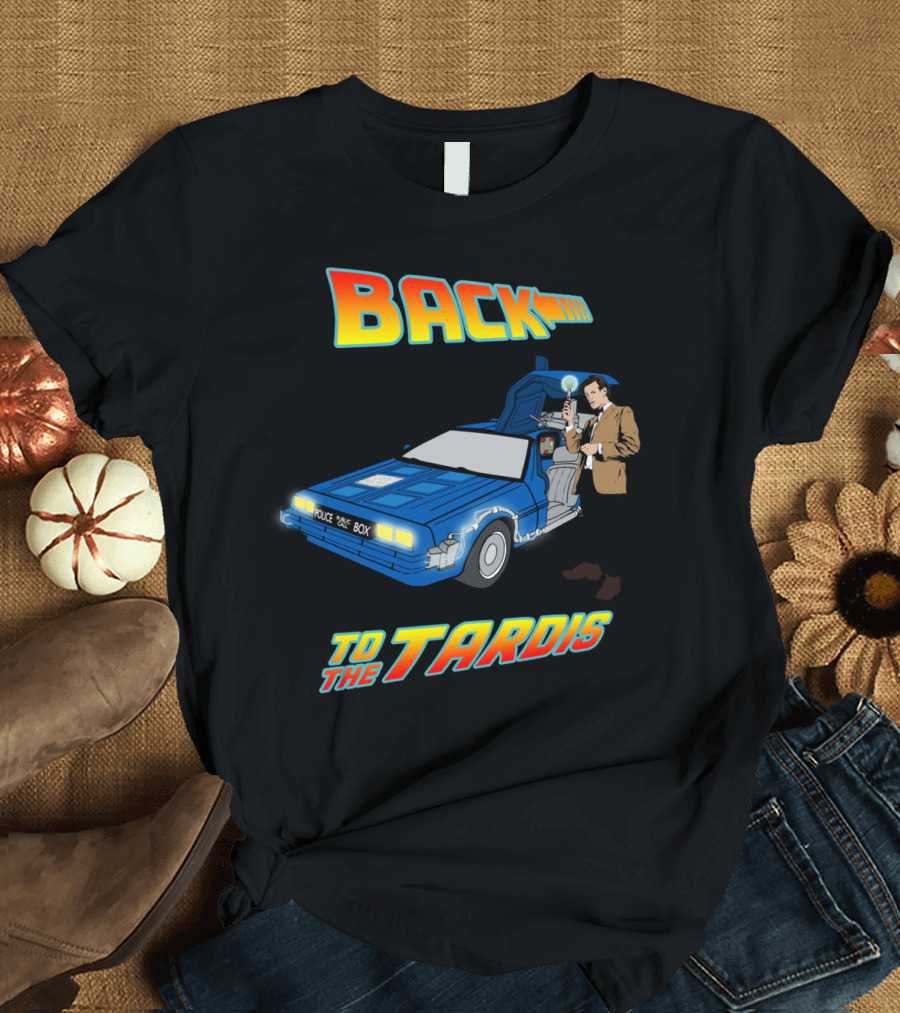 Back to the Tardis Police Box Car T-Shirt