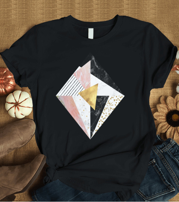 T-Shirt: Elegant Geometric Marble and Gold Abstract T-Shirt Elegant Geometric Marble and Gold Abstract T-Shirt