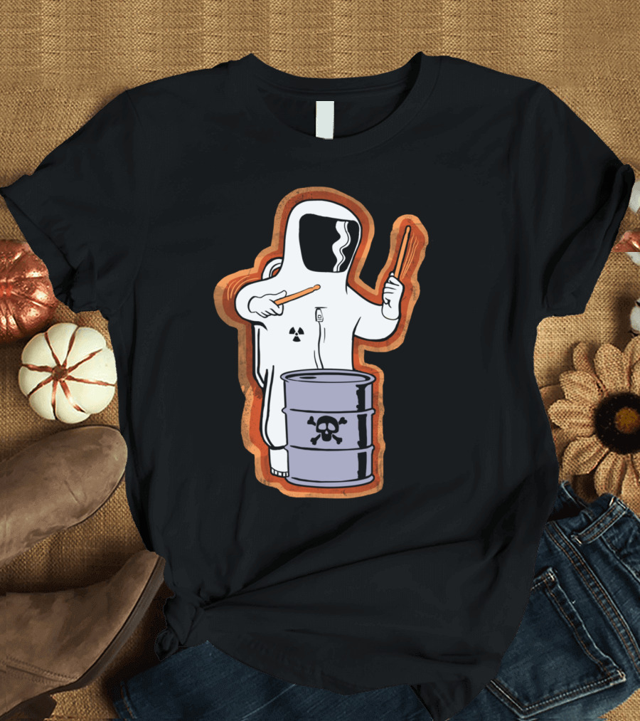 Toxic Beats Hazmat Drummer with Radioactive Drum T-Shirt