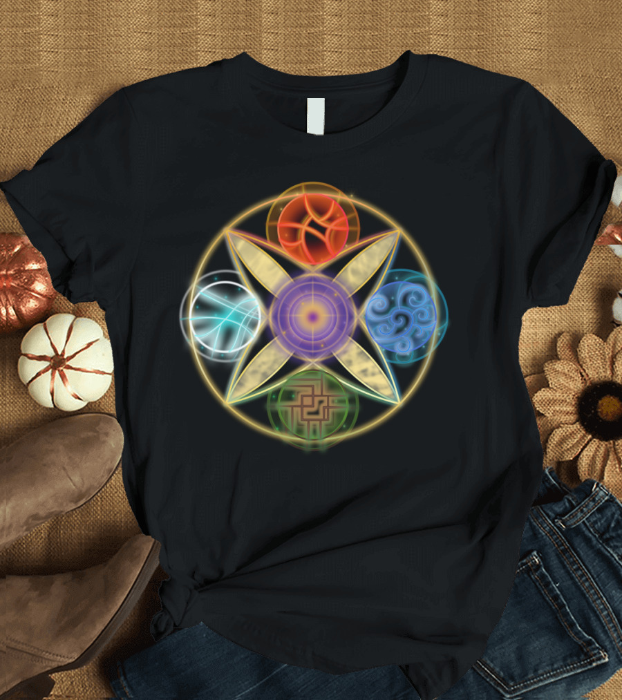 Elemental Mandala Avatar Elements Fire Water Earth Air T-Shirt