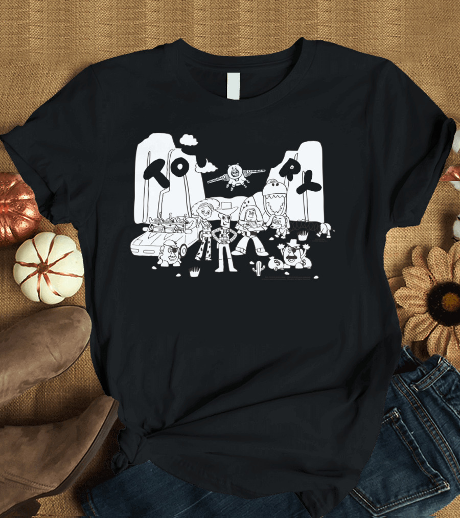 Toy Story Characters Western Desert Scene Woody Buzz Lightyear Jessie Pixar T-Shirt