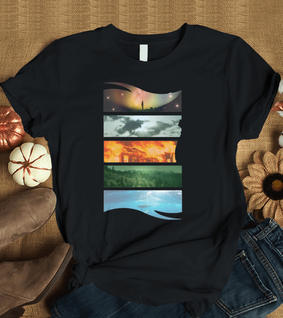 Cosmos Sky Fire Forest Ocean Elements T-Shirt
