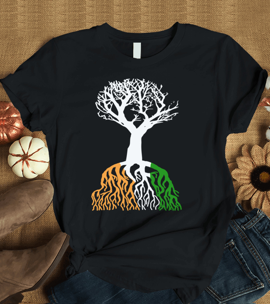 FLAG MEXICO TREE WHITE ORANGE GREEN ROOTS T-Shirt