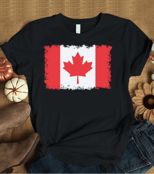 T-Shirt: Grunge Distressed Flag Of Canada Maple Leaf T-Shirt Grunge Distressed Flag Of Canada Maple Leaf T-Shirt