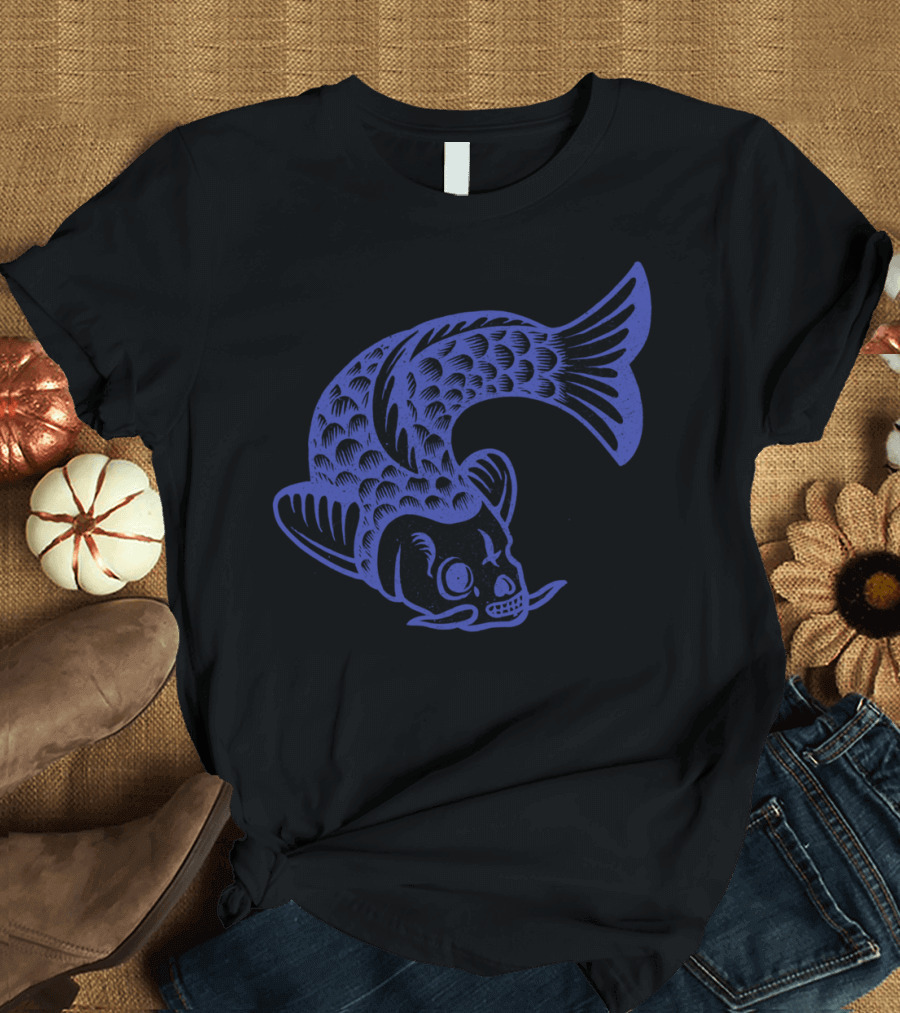 Deadcarp Skeleton Blue Fish T-Shirt