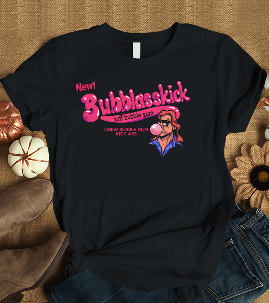 New Juicy Eye-Opening Bubbleasskick Tuff Bubble Gum Chew Kick Ass 5 Pieces T-Shirt