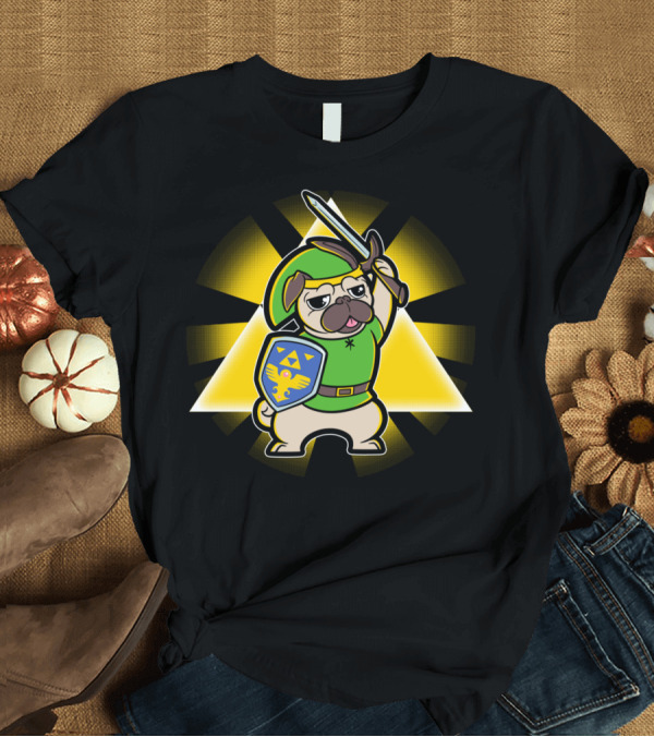T-Shirt: Triforce Of The Pugs Heroic Fantasy Adventure T-Shirt Triforce Of The Pugs Heroic Fantasy Adventure T-Shirt
