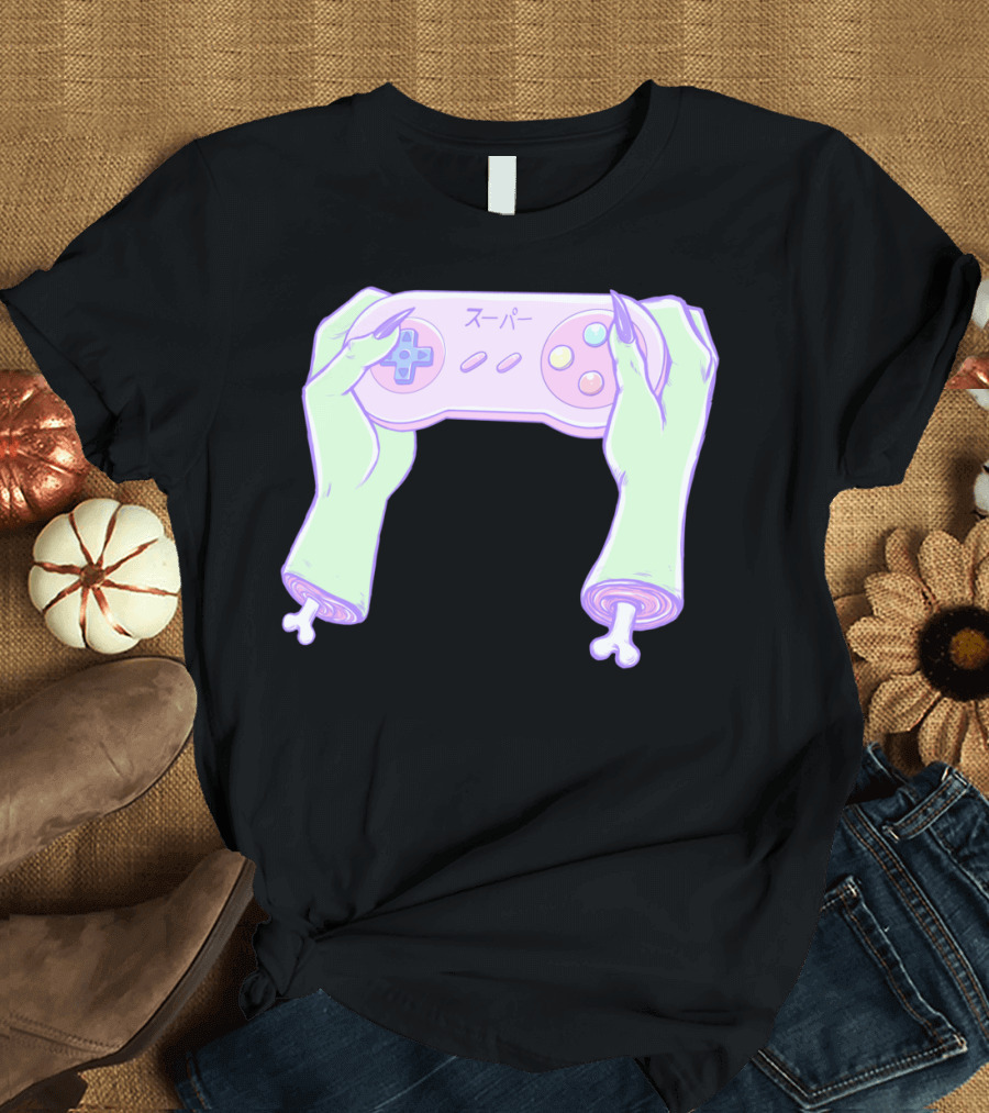 Super Zombie Gamer Girl Controller T-Shirt