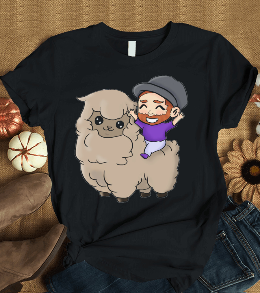 AlPALcas Forever Smiling Man Riding Alpaca T-Shirt