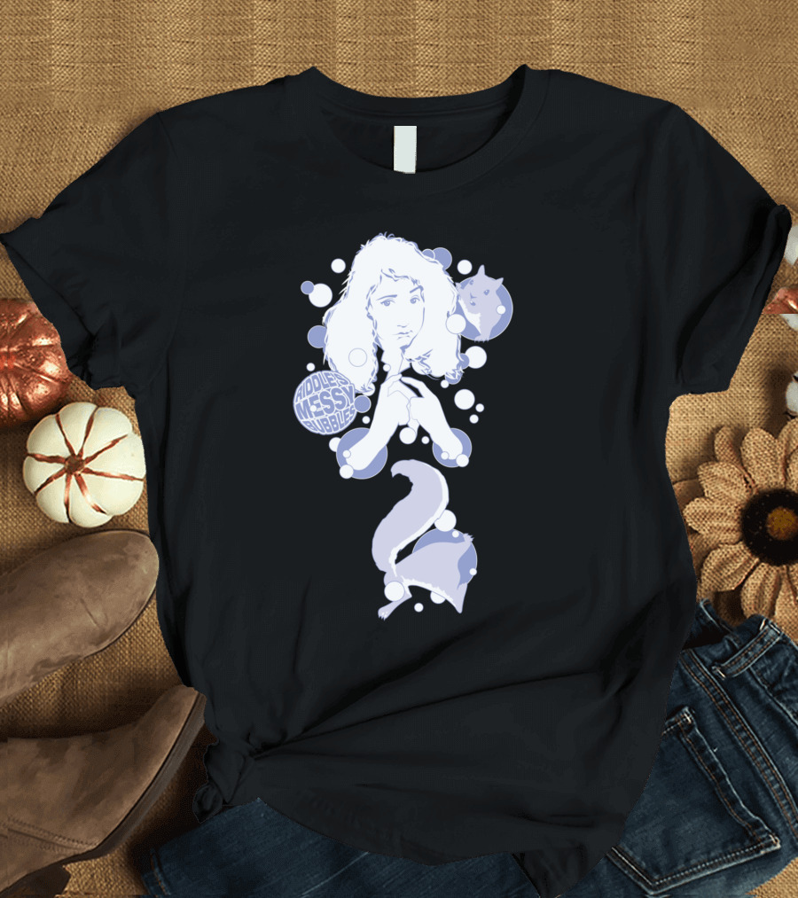 Hiddlest Messy Bubbles Phone Cat T-Shirt