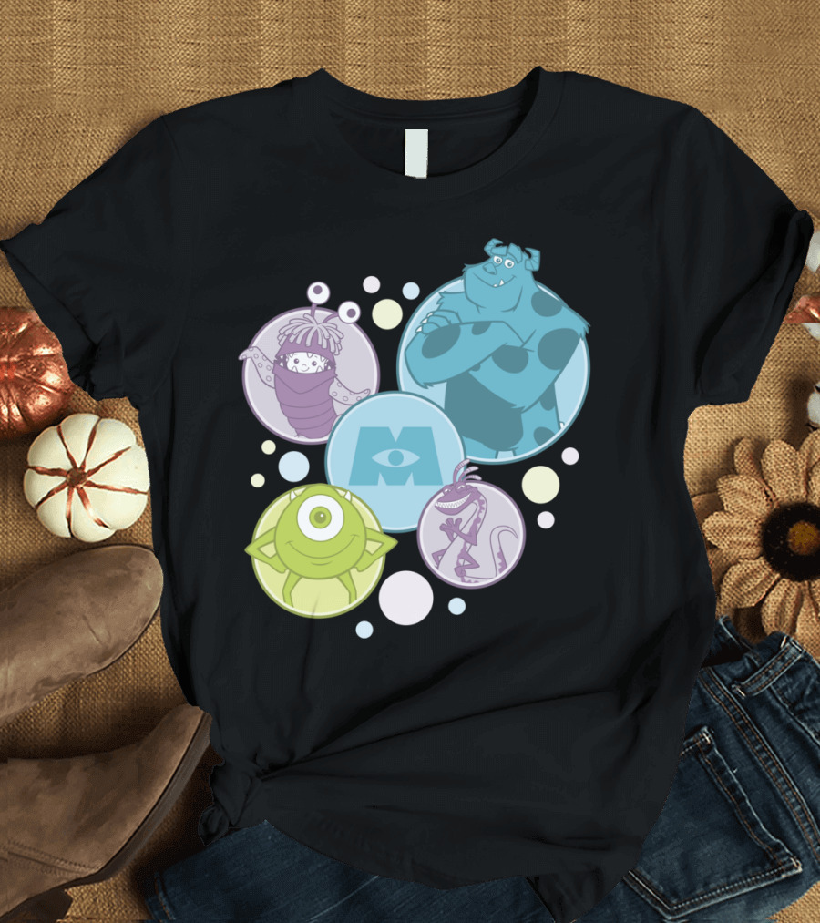 Monsters University Mike Sulley Randall Art Roz Bubbles T-Shirt