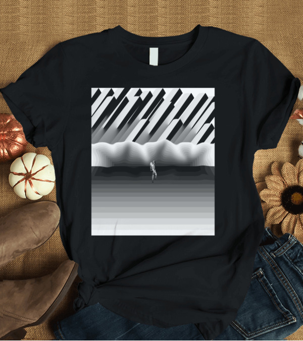 T-Shirt: Build A Home Monochrome Abstract Landscape with Figure T-Shirt Build A Home Monochrome Abstract Landscape with Figure T-Shirt