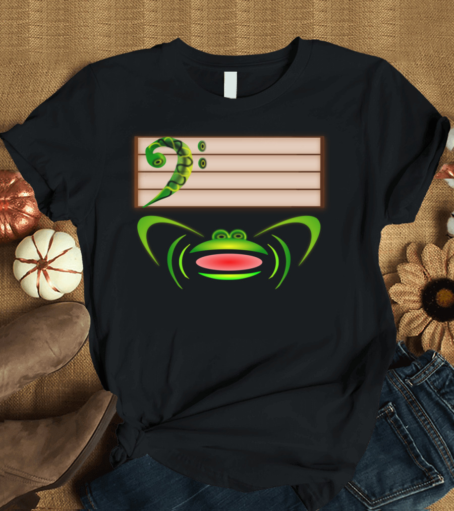 Bass Clef Frog Harmony Music Humor T-Shirt