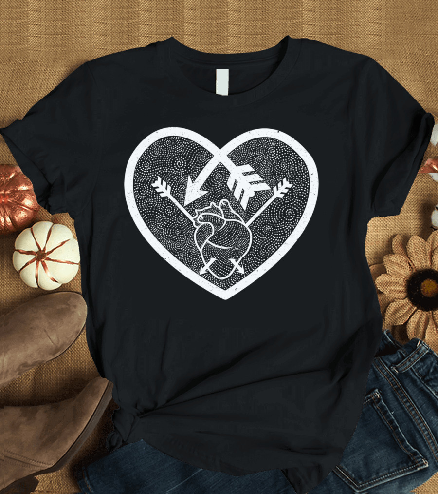 Heart with Arrow Crossing Anatomical T-Shirt