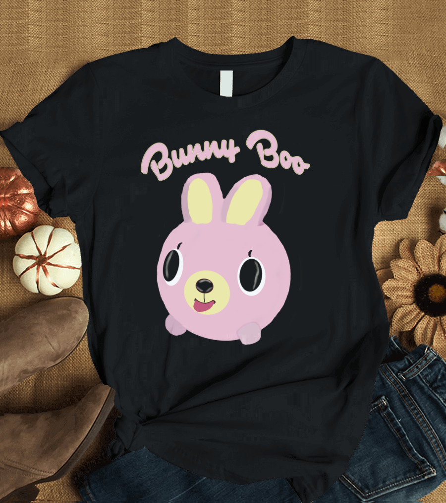Bunny Boo Pink Cute Cartoon Rabbit with Big Eyes T-Shirt