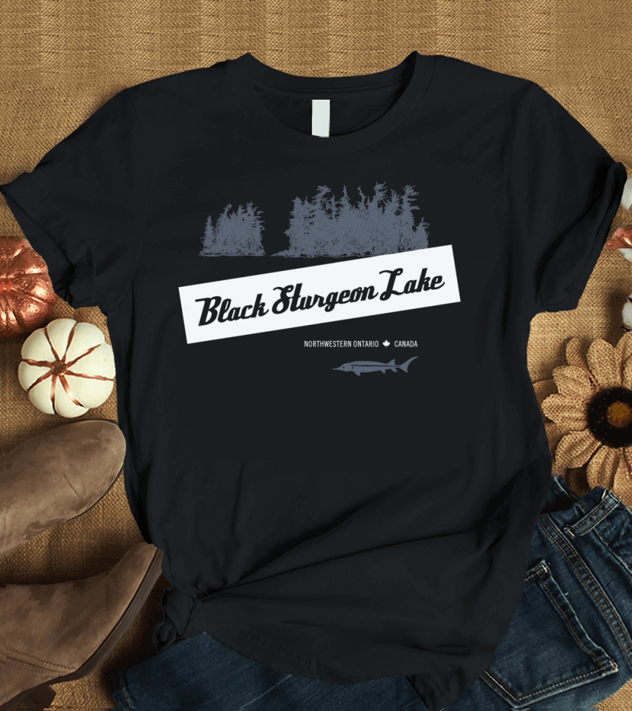 Black Sturgeon Lake Northwestern Ontario Canada Forest Scene T-Shirt