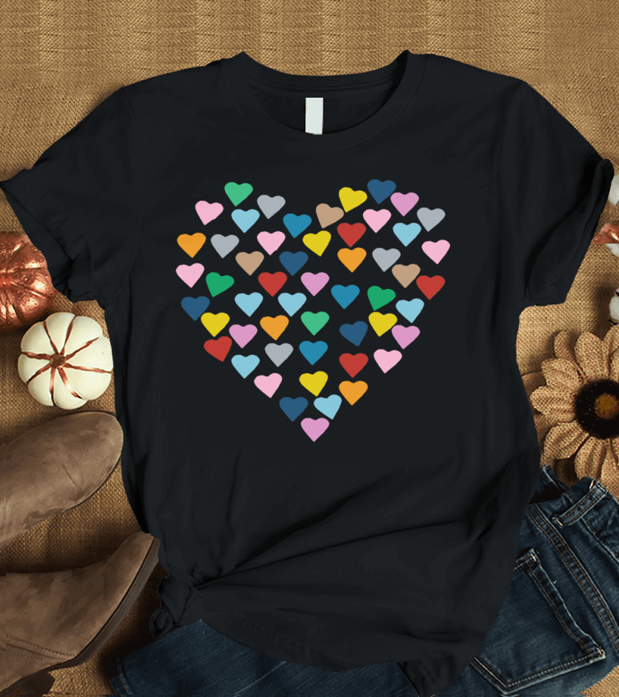 Hearts Heart Multicolored Mosaic T-Shirt