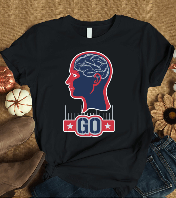 T-Shirt: GO American Football Brain with Footballs Inside T-Shirt GO American Football Brain with Footballs Inside T-Shirt