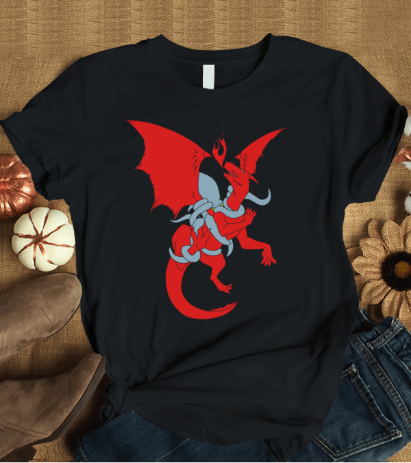 T-Shirt: Entroubadors Fire-Breathing Dragon with Tentacles T-Shirt Entroubadors Fire-Breathing Dragon with Tentacles T-Shirt