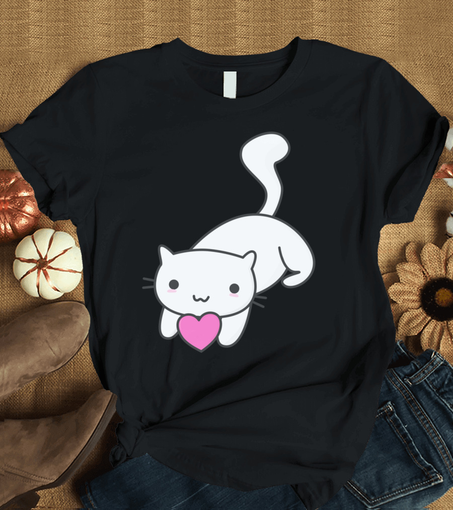 Happy Cat with Heart T-Shirt