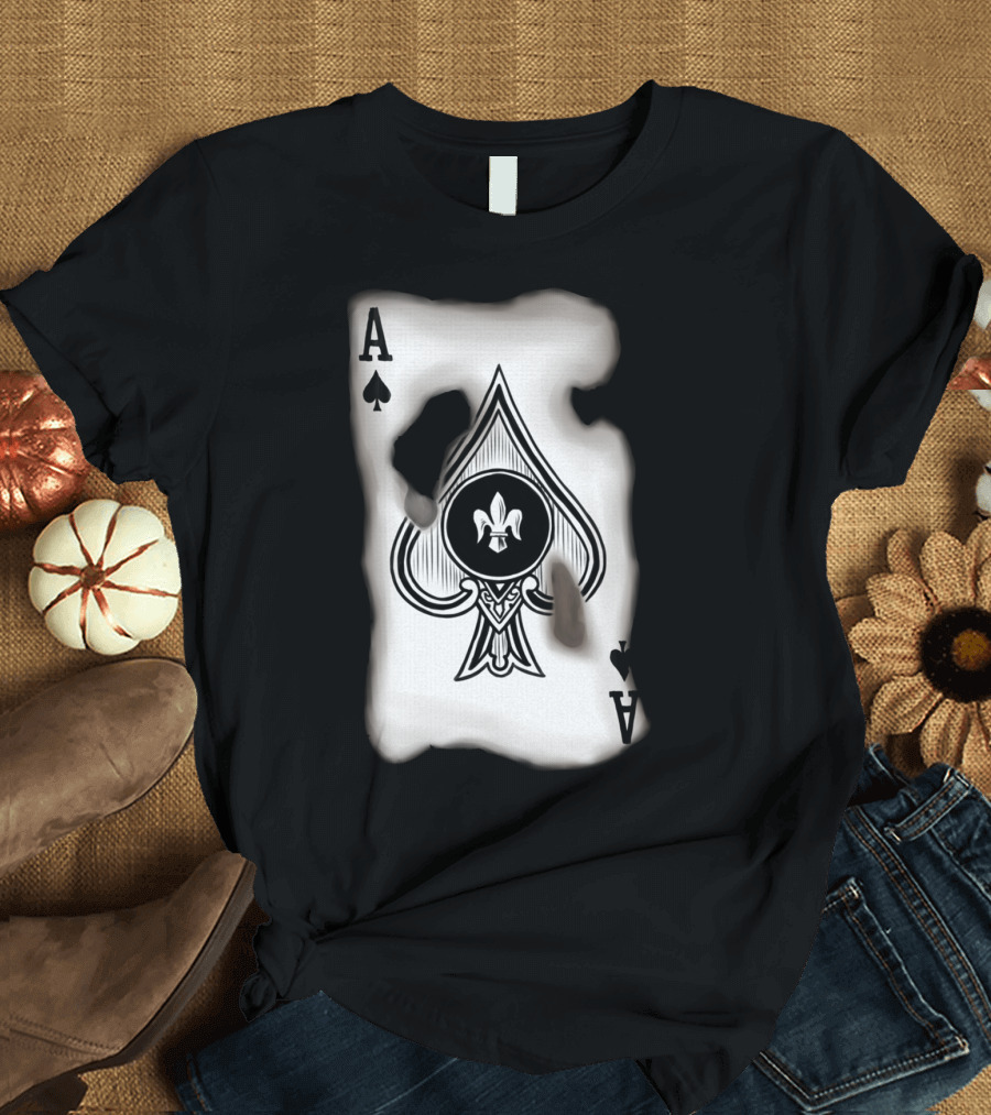 Ace of Spades Burnt Playing Card T-Shirt