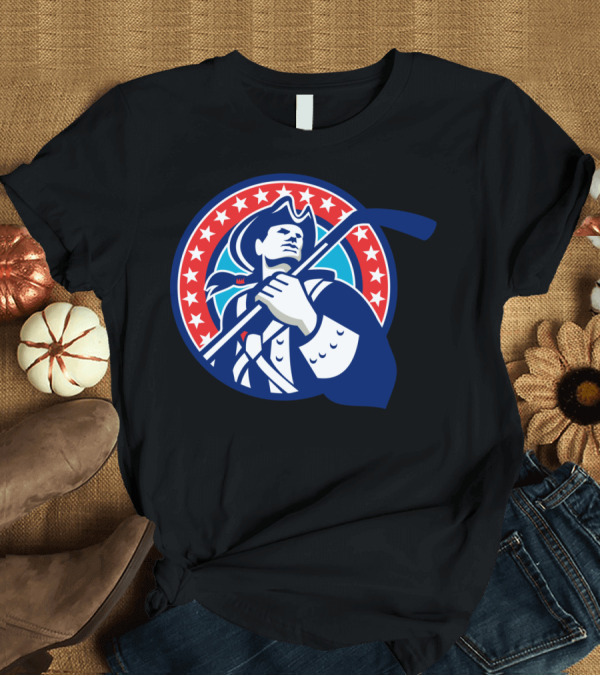 T-Shirt: American Patriot Ice Hockey Stick Circle Stars T-Shirt American Patriot Ice Hockey Stick Circle Stars T-Shirt