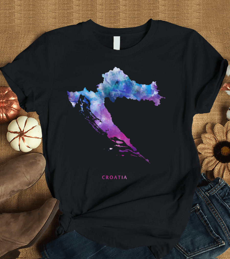 Croatia Watercolor Map T-Shirt