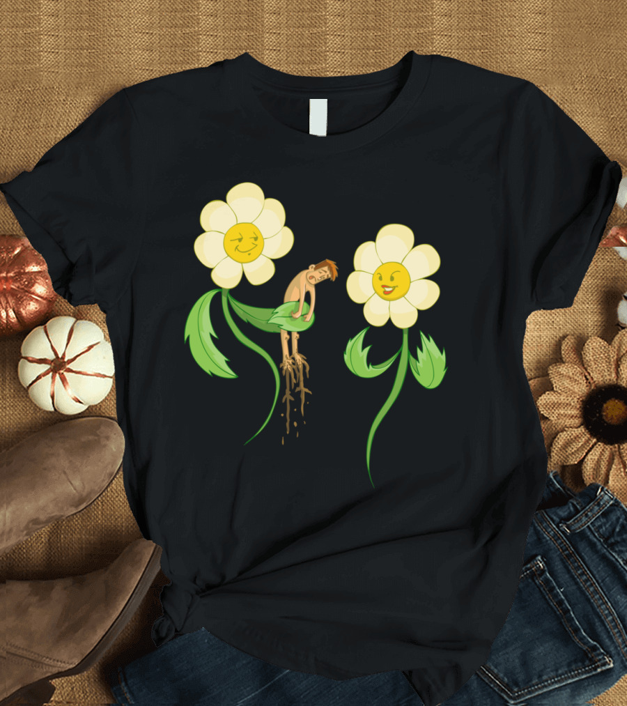 Luv Flower Boy with Laughing Daisy Faces T-Shirt