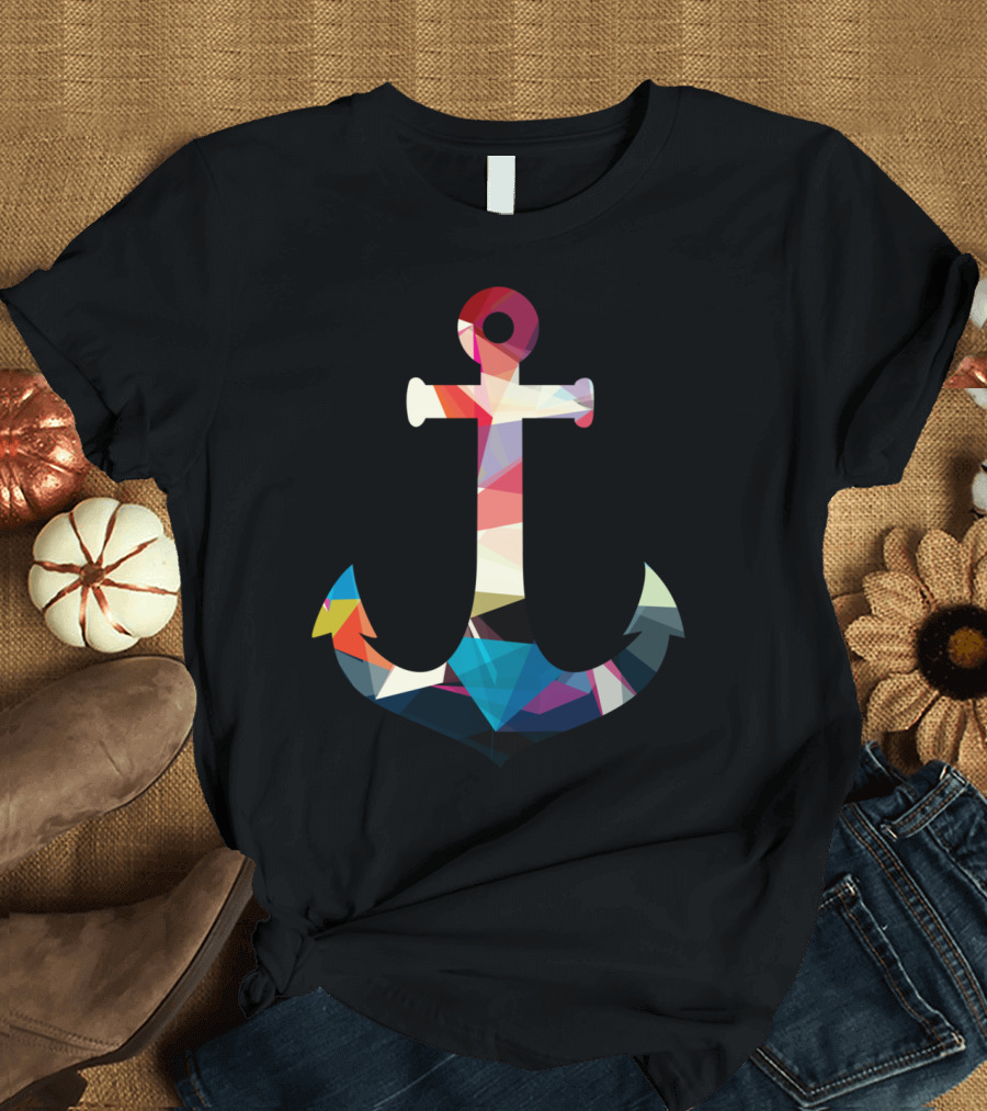 Geo Cut Colorful Anchor T-Shirt