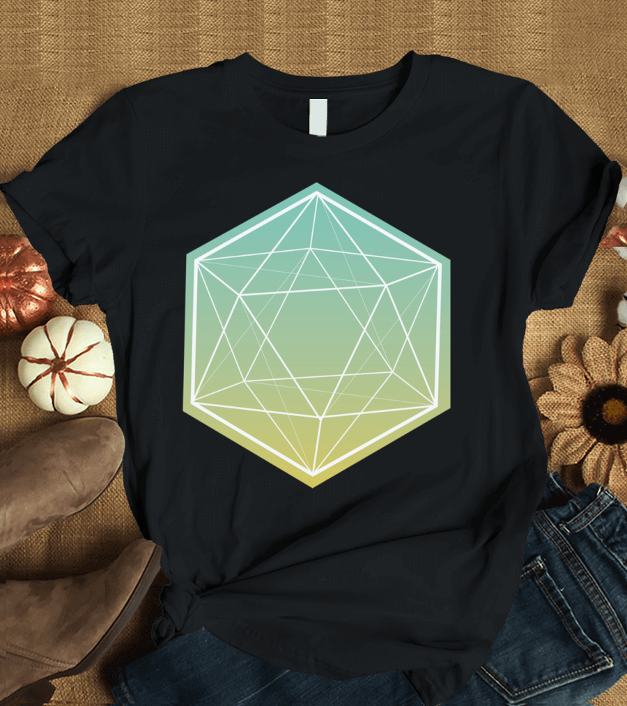 Geo Diamond Lone Hexagonal Gradient Geometry T-Shirt