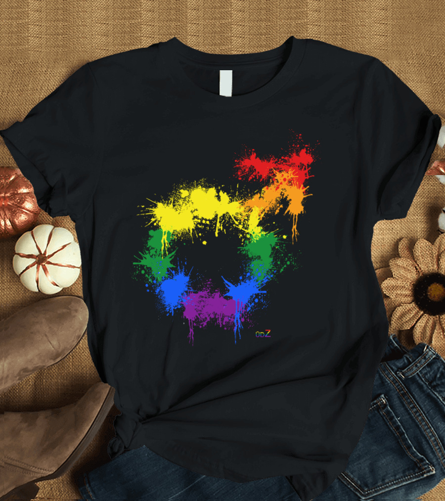 Rainbow Paint Splatter ddZ T-Shirt