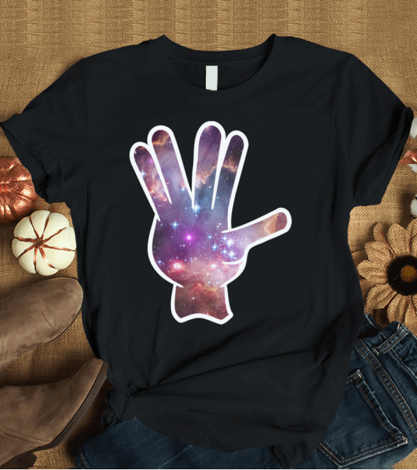 T-Shirt: Nebula Vulcan Salute Star Trek Space Galaxy T-Shirt Nebula Vulcan Salute Star Trek Space Galaxy T-Shirt