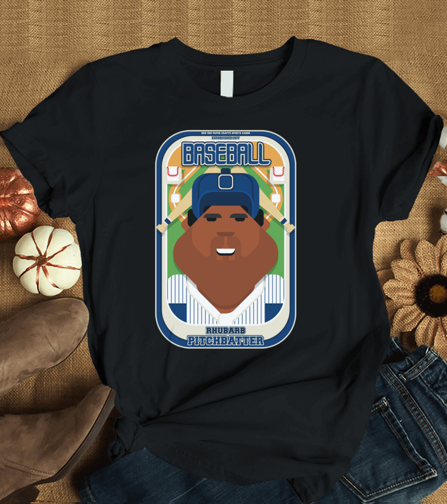 BASEBALL RHUBARB PITCHBATTER BLUE PINSTRIPES T-Shirt