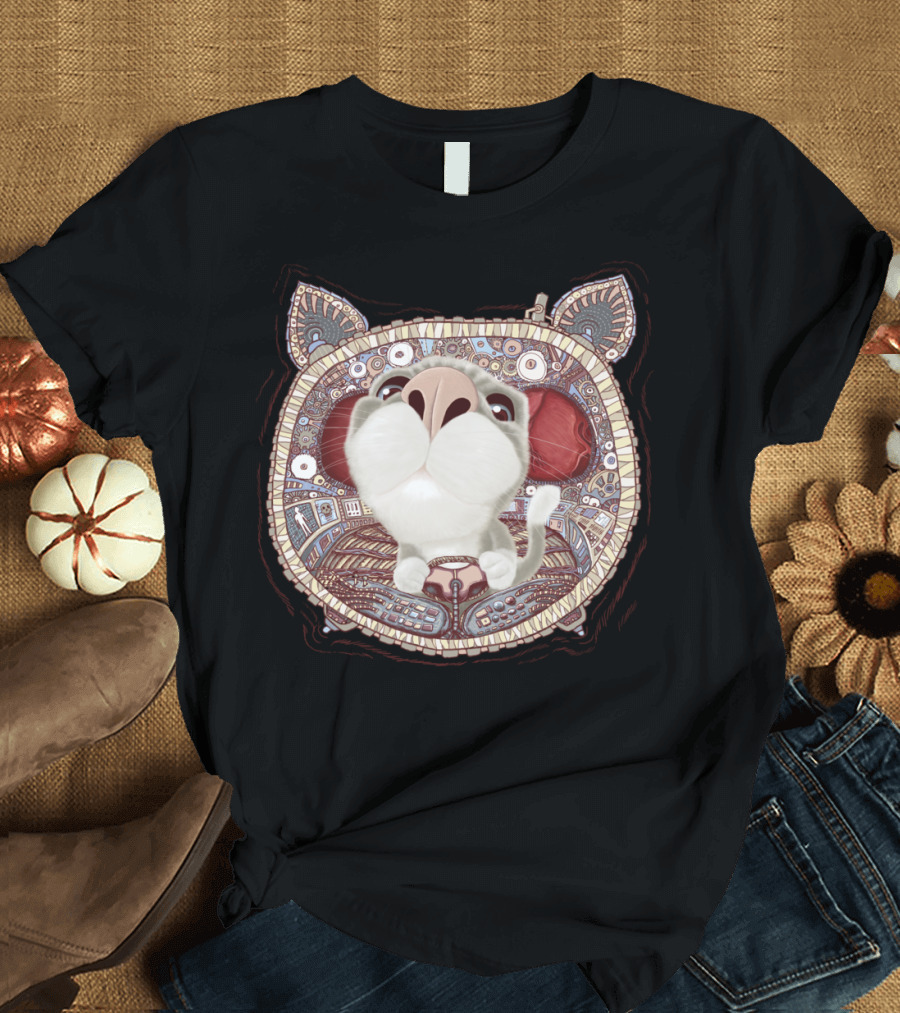 Controlled Cat in Mechanized Helmet T-Shirt