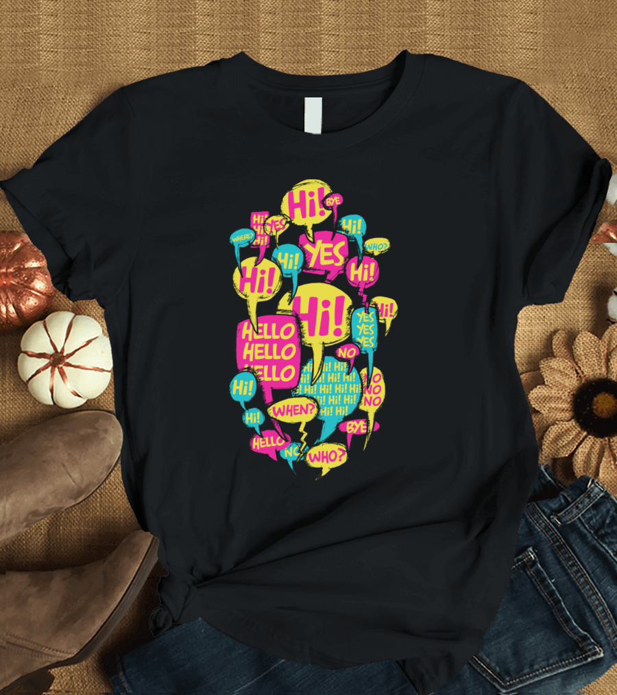 Hello Hi Yes No Bye Conversation T-Shirt
