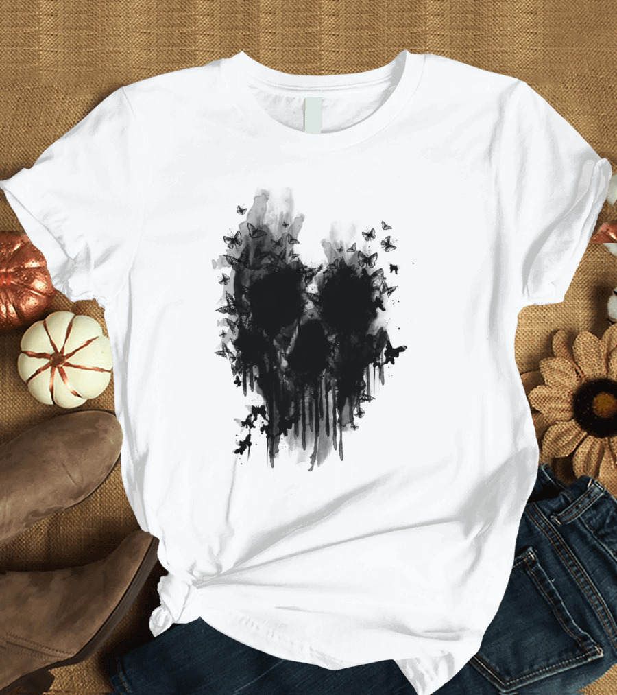 Butterfly Skull by Jun Salazar T-Shirt