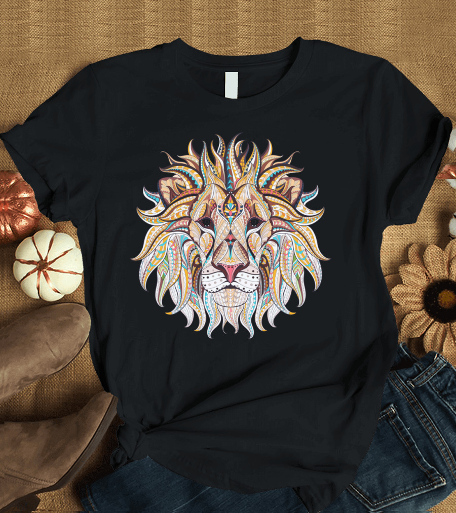 Intricate Ethnic Lion Mandala T-Shirt