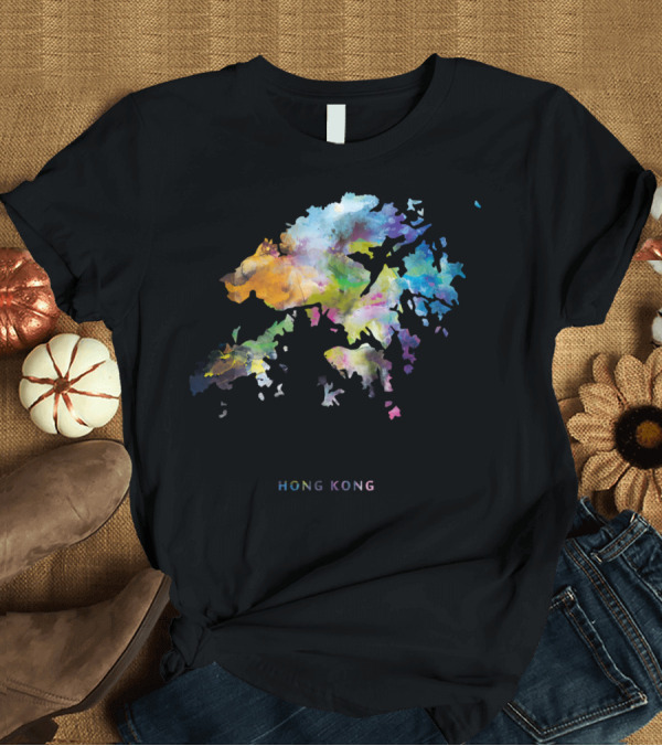 T-Shirt: Hong Kong Watercolor Map Hong Kong T-Shirt Hong Kong Watercolor Map Hong Kong T-Shirt