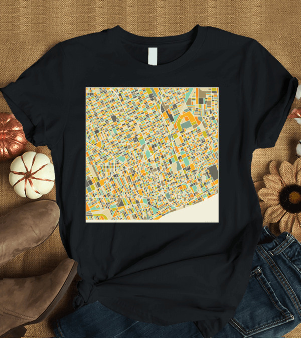 T-Shirt: Detroit Urban Map Colorful Grid T-Shirt Detroit Urban Map Colorful Grid T-Shirt